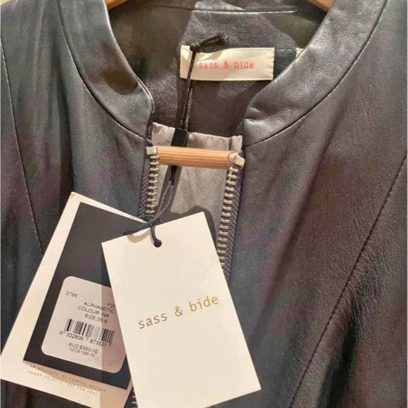 Rare Sass & Bide ink colour leather Jacket | size 8 - Picture 4 of 13